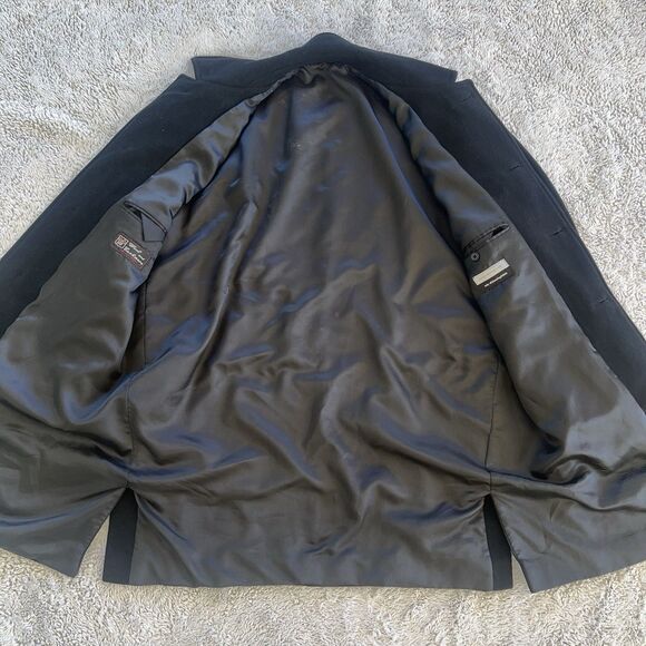 Metropolitan View Bloomingdale's Vintage Men’s Wool Cashmere Overcoat Black 44R - Picture 3 of 10